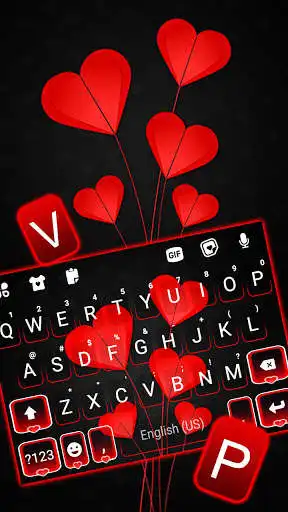 Play Red Valentine Heart Keyboard Background as an online game Red Valentine Heart Keyboard Background with UptoPlay