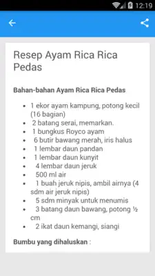 Play Resep Rica rica Ayam