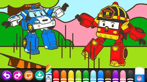 Play Robocar Poli SketchBook - Kids as an online game Robocar Poli SketchBook - Kids with UptoPlay