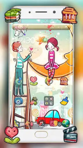 Play APK Romantic Couple Sketch Theme  and enjoy Romantic Couple Sketch Theme with UptoPlay com.romantic.couple.sketch.theme