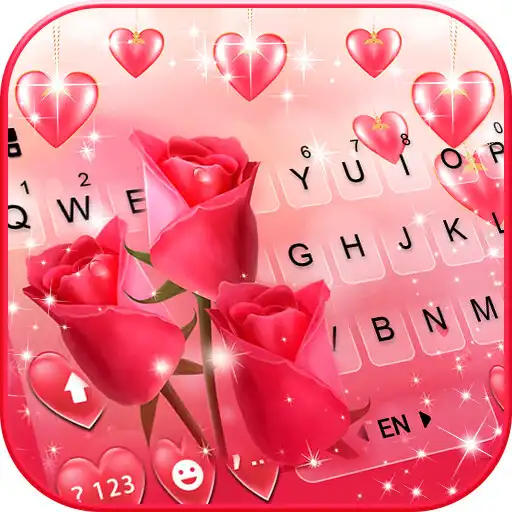 Play Romantic Heart Roses Keyboard Background APK