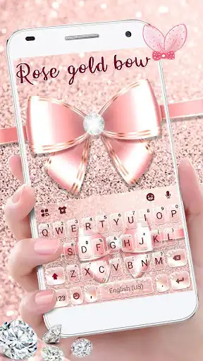 Play Rose Gold Luxury Bow Keyboard Theme  and enjoy Rose Gold Luxury Bow Keyboard Theme with UptoPlay