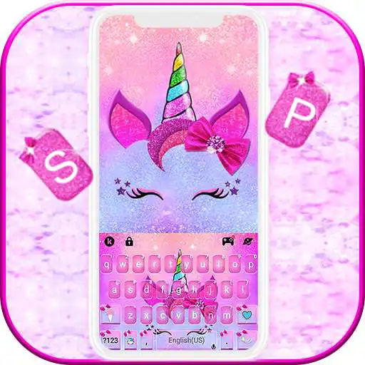 Play Rosy Unicorn Bowknot Keyboard Theme APK