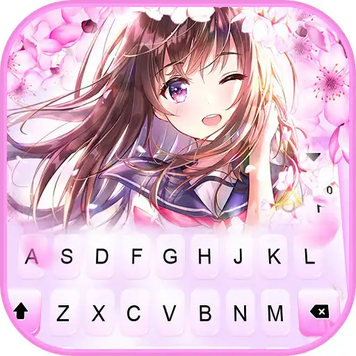 Play Sakura Anime Girl Keyboard Background APK