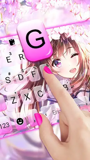 Play Sakura Anime Girl Keyboard Background as an online game Sakura Anime Girl Keyboard Background with UptoPlay