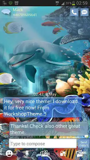 Play Sea Fish Theme GO SMS Pro as an online game Sea Fish Theme GO SMS Pro with UptoPlay