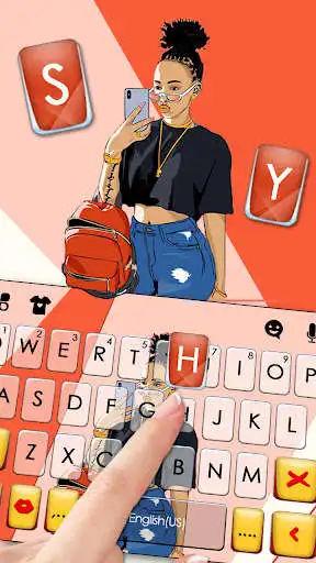 Play Selfie VSCO Girl Keyboard Background as an online game Selfie VSCO Girl Keyboard Background with UptoPlay