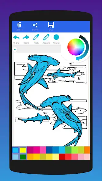 Play Shark Attack Coloring Book as an online game Shark Attack Coloring Book with UptoPlay