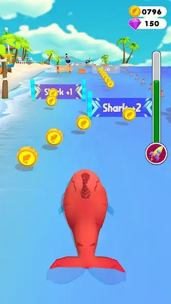 Play Shark Run 3D as an online game Shark Run 3D with UptoPlay