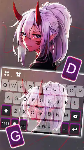 Play Silver Demon Girl Keyboard Background as an online game Silver Demon Girl Keyboard Background with UptoPlay