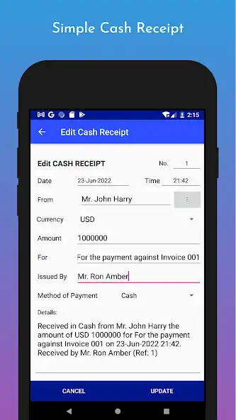 Play Simple Cash Receipt  and enjoy Simple Cash Receipt with UptoPlay