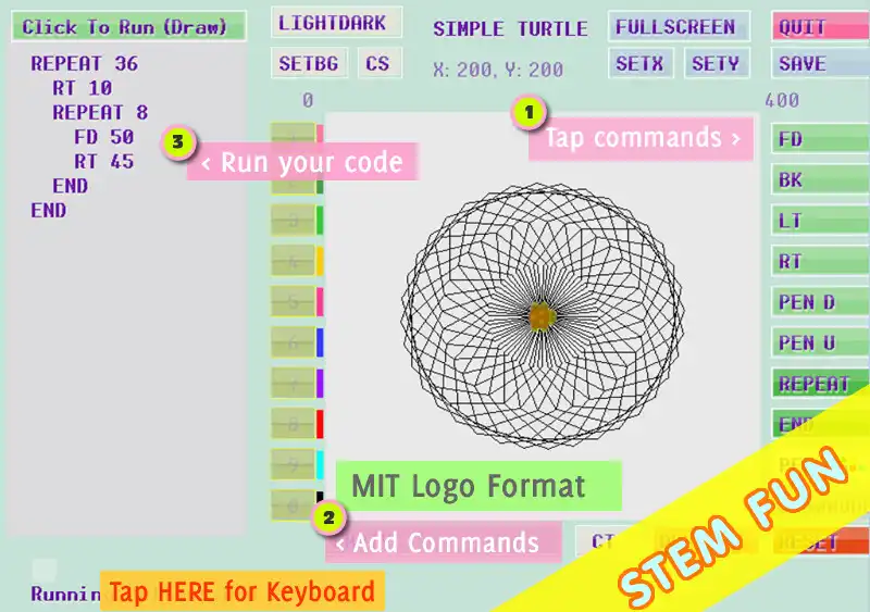 Play Simple Turtle LOGO  and enjoy Simple Turtle LOGO with UptoPlay