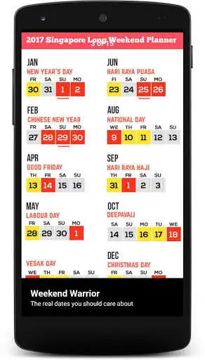 Play APK Singapore Calendar 2017  and enjoy Singapore Calendar 2017 with UptoPlay rocks.tommylee.apps.singaporecalendar