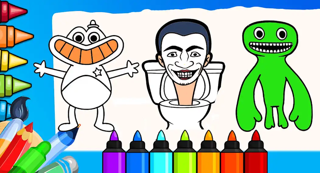 Play Skibidi Coloring Page Toilete as an online game Skibidi Coloring Page Toilete with UptoPlay