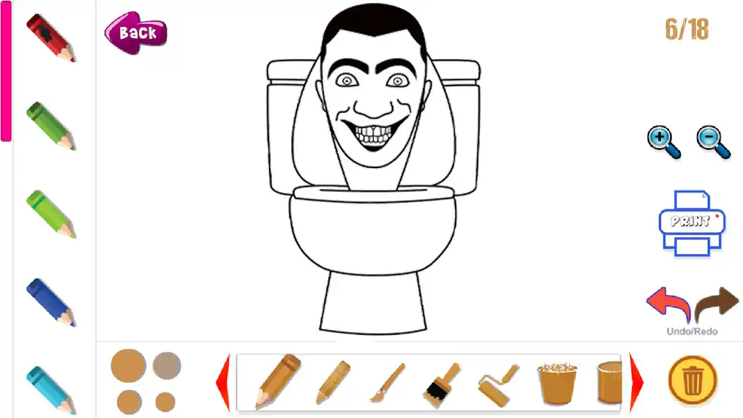 Play Skibidi Toilet Coloring Game as an online game Skibidi Toilet Coloring Game with UptoPlay