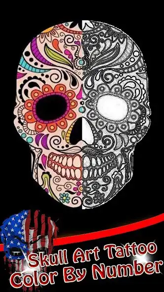 Play Skull Art Tattoo Coloring By Number as an online game Skull Art Tattoo Coloring By Number with UptoPlay