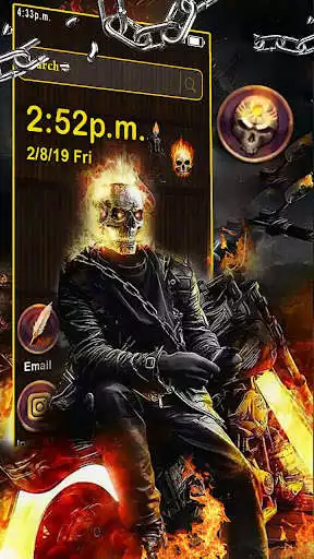 Play Skull, Fire, Rider Themes & Wallpapers  and enjoy Skull, Fire, Rider Themes & Wallpapers with UptoPlay