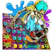 Free play online Skull Skater Graffiti Keyboard Theme APK