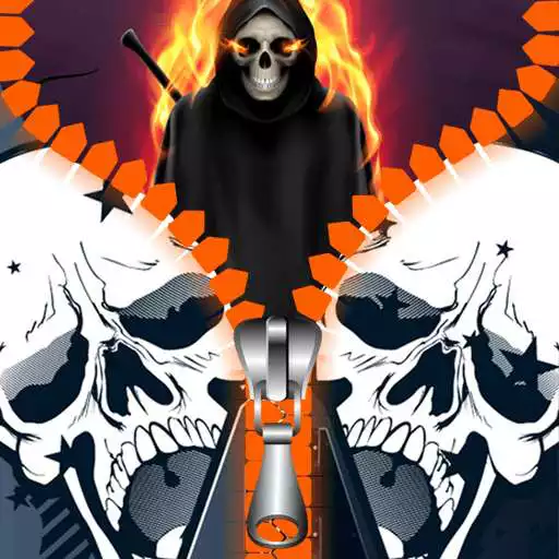 Free play online Skulls Zipper Lock Screen  APK