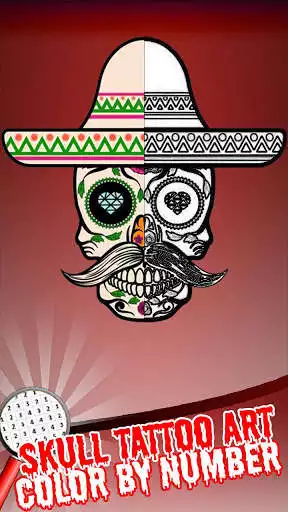 Play Skull Tattoo Art Color By Number PixelArt Coloring  and enjoy Skull Tattoo Art Color By Number PixelArt Coloring with UptoPlay