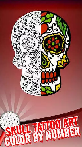 Play Skull Tattoo Art Color By Number PixelArt Coloring as an online game Skull Tattoo Art Color By Number PixelArt Coloring with UptoPlay