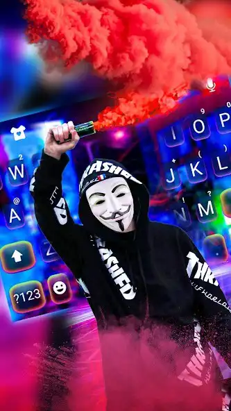 Play Smokey Anonymous Keyboard Background as an online game Smokey Anonymous Keyboard Background with UptoPlay