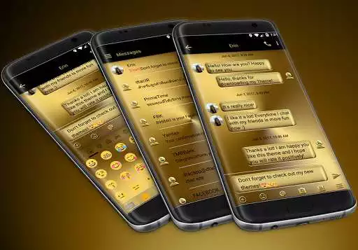 Play SMS Messages Metal Solid Gold Theme