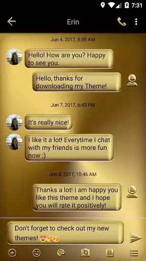 Play SMS Messages Metal Solid Gold Theme