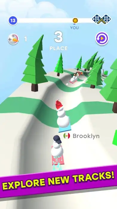 Play Snowman Race 3D PRO as an online game Snowman Race 3D PRO with UptoPlay