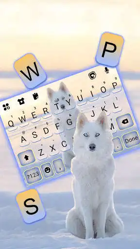 Play Snowy Wolf Keyboard Background as an online game Snowy Wolf Keyboard Background with UptoPlay