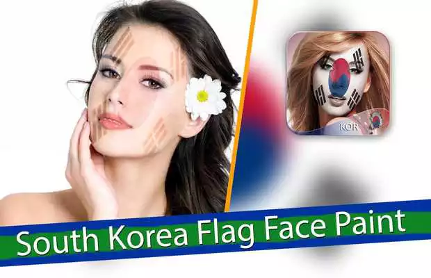 Play South Korea Flag Face Paint