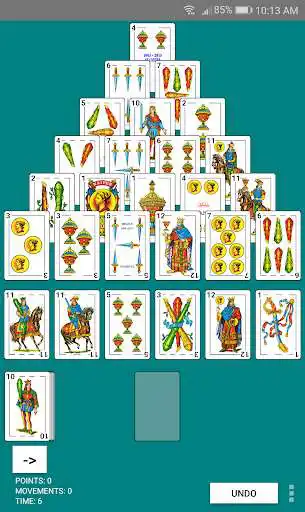 Play Spanish Pyramid Solitaire as an online game Spanish Pyramid Solitaire with UptoPlay