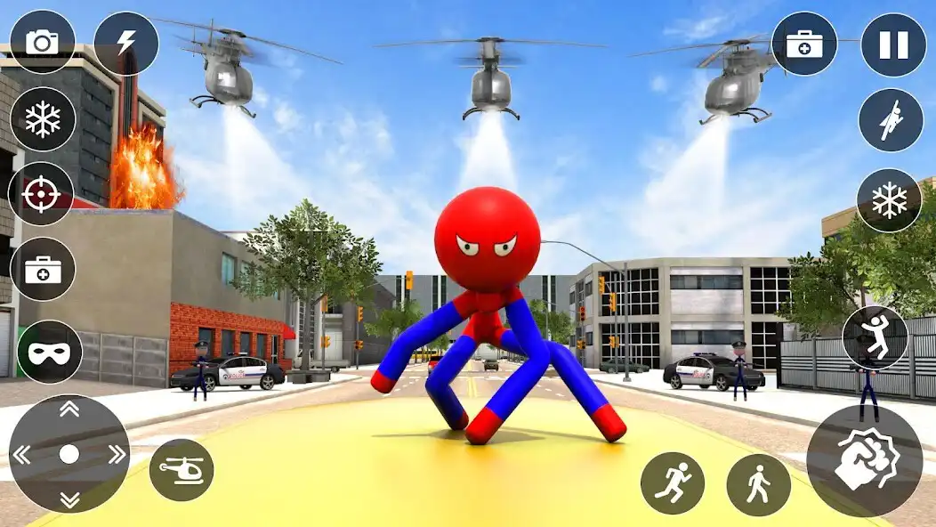 Play Spider Game Stickman Rope Hero as an online game Spider Game Stickman Rope Hero with UptoPlay