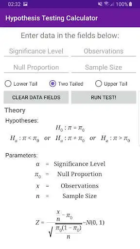 Play Statistical Test Calculator  and enjoy Statistical Test Calculator with UptoPlay