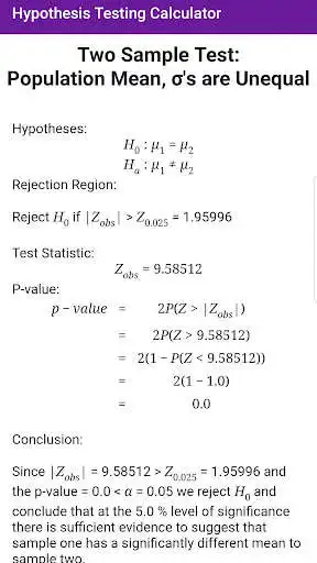 Play Statistical Test Calculator as an online game Statistical Test Calculator with UptoPlay