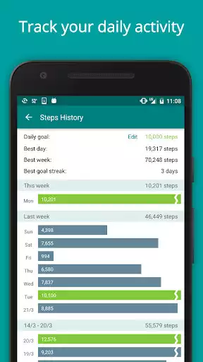 Play StepUp Pedometer Step Tracker: Step Up Fitness! as an online game StepUp Pedometer Step Tracker: Step Up Fitness! with UptoPlay