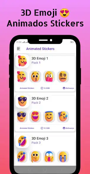 Play Stickers animados de Emoji 3d  and enjoy Stickers animados de Emoji 3d with UptoPlay