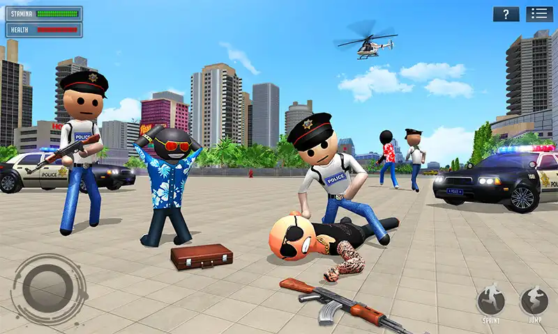 Play Stickman Crime Simulator as an online game Stickman Crime Simulator with UptoPlay