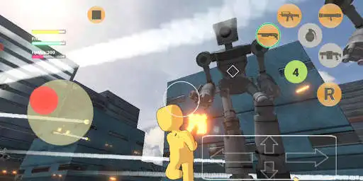 Play Stickman vs Robots Battle Game -Robot Breakers- as an online game Stickman vs Robots Battle Game -Robot Breakers- with UptoPlay