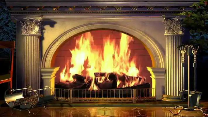 Play Stone fireplace. LiveWallpaper