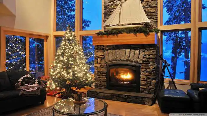 Play Stone fireplace. LiveWallpaper