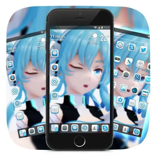 Play Stylish Azure Blue Theme for S10 APK