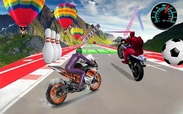 Play Superhero Bike Racing Stunt Impossible Track