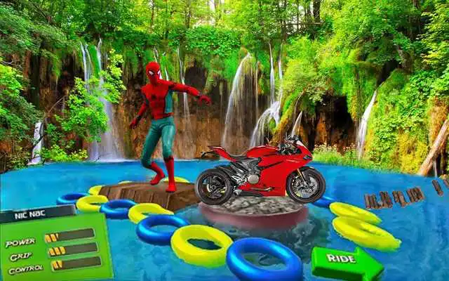 Play Superhero Bike Racing Stunt Impossible Track