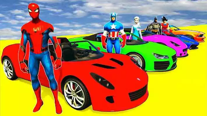 Play Superhero Car Stunt Racing Supercity Color Cars