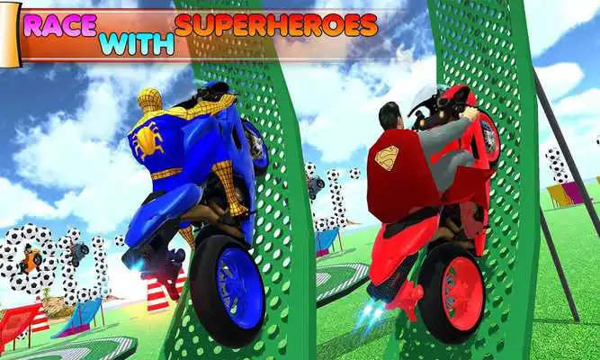 Play Superheroes city Stunt racing 2018