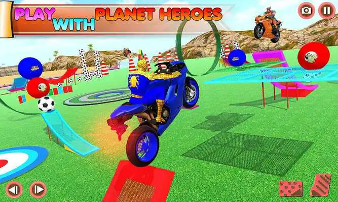 Play Superheroes city Stunt racing 2018