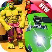 Free play online Superheroes Roof Jumping : Mqueen Car Racing Game APK