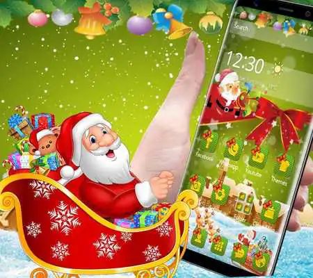 Play sweet Christmas theme luxuriant wallpaper