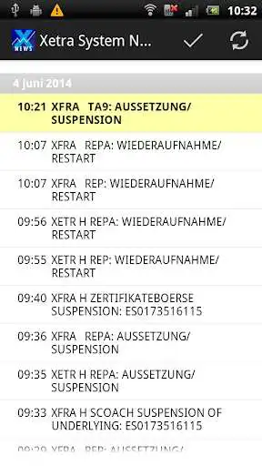 Play System News for Xetra  and enjoy System News for Xetra with UptoPlay